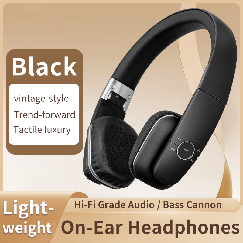 LC-3200 black retro on-ear headphones