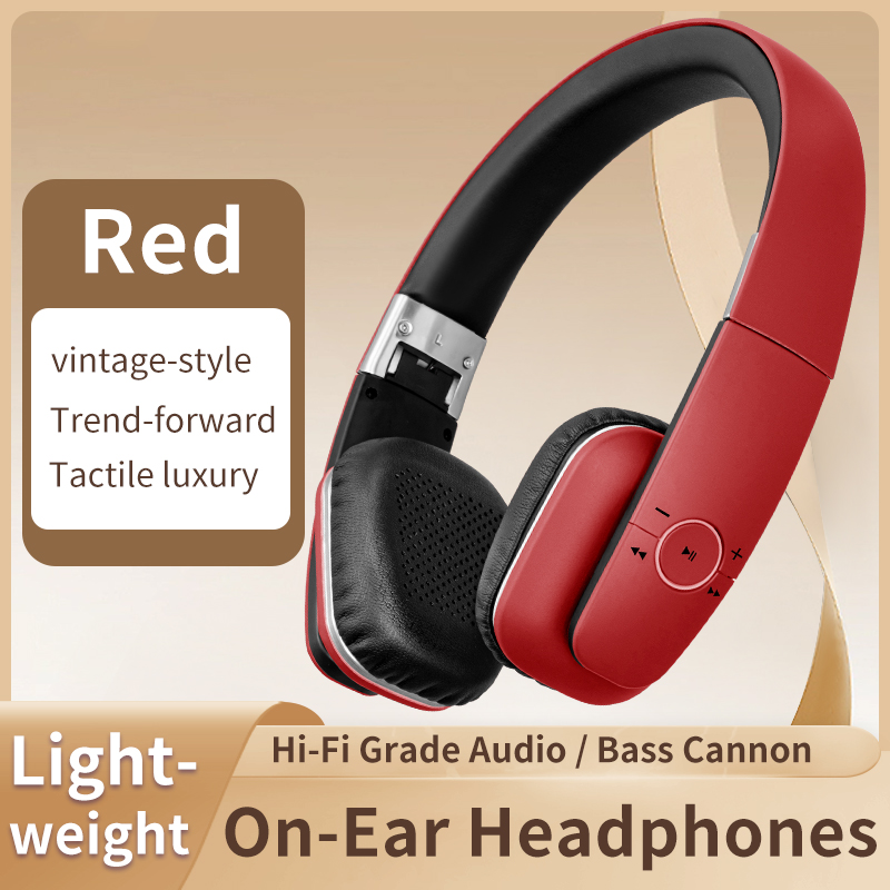 LC-3200 red retro on-ear headphones