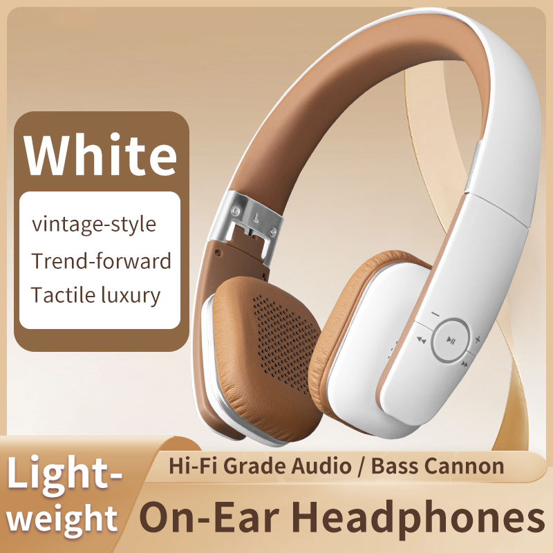 LC-3200 white retro on-ear headphones